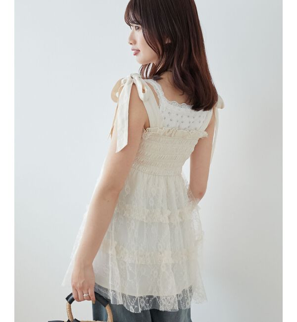 MAJESTICLEGON「マルチway肩リボンチュールビスチェ」|キャミソール|