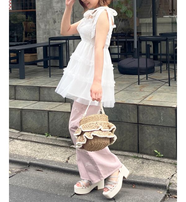 MAJESTICLEGON「マルチway肩リボンチュールビスチェ」|キャミソール|