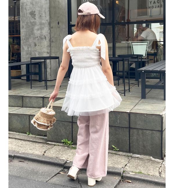 MAJESTICLEGON「マルチway肩リボンチュールビスチェ」|キャミソール|