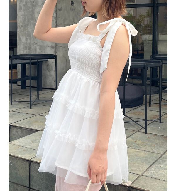 MAJESTICLEGON「マルチway肩リボンチュールビスチェ」|キャミソール|