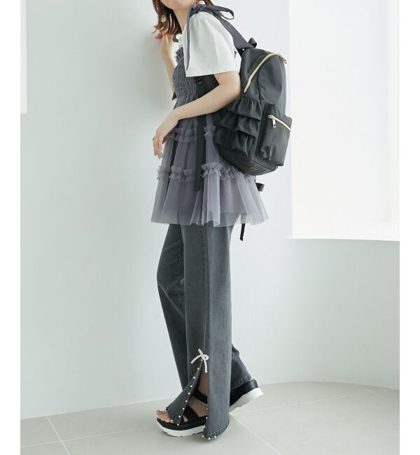 MAJESTICLEGON「マルチway肩リボンチュールビスチェ」|キャミソール|