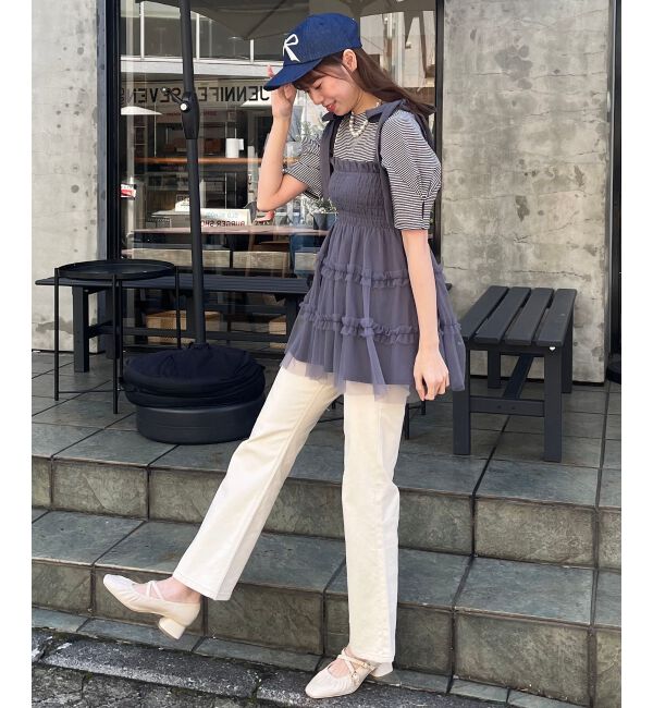 MAJESTICLEGON「マルチway肩リボンチュールビスチェ」|キャミソール|