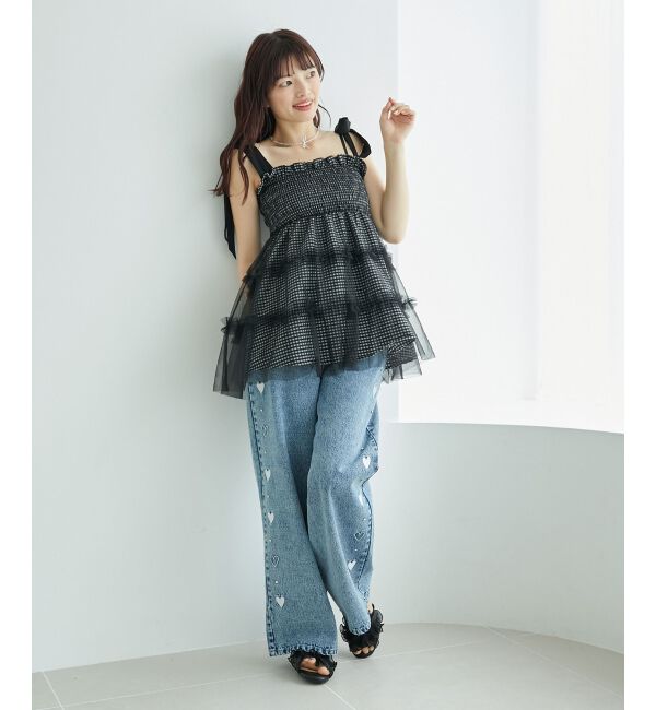 MAJESTICLEGON「マルチway肩リボンチュールビスチェ」|キャミソール|