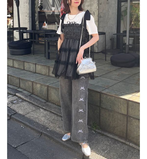 MAJESTICLEGON「マルチway肩リボンチュールビスチェ」|キャミソール|