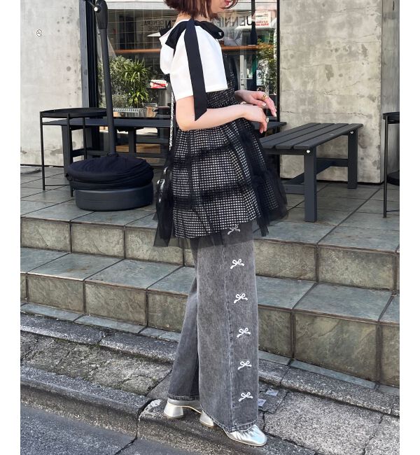 MAJESTICLEGON「マルチway肩リボンチュールビスチェ」|キャミソール|