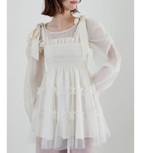 MAJESTICLEGON「マルチway肩リボンチュールビスチェ」|キャミソール|