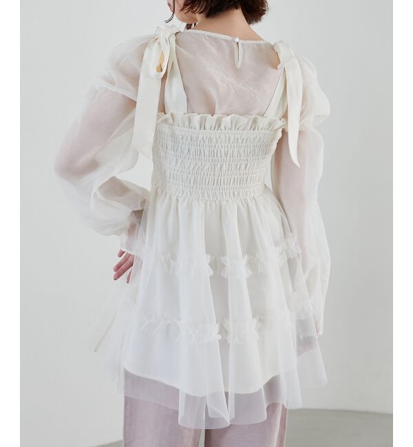 MAJESTICLEGON「マルチway肩リボンチュールビスチェ」|キャミソール|