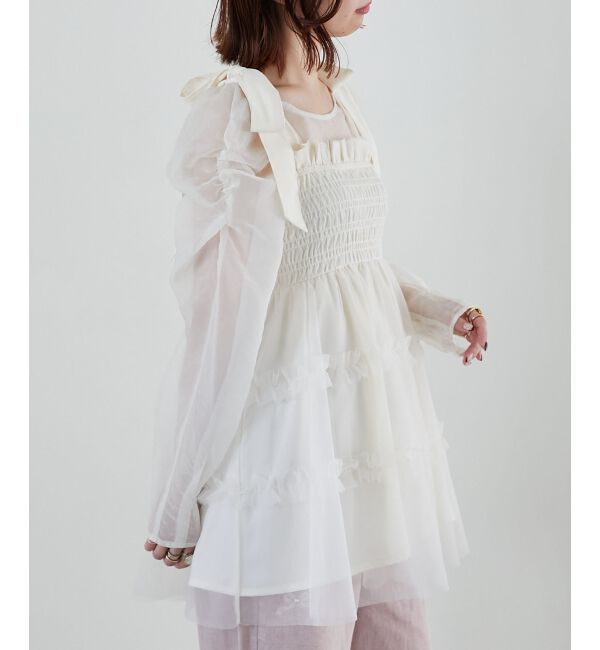 MAJESTICLEGON「マルチway肩リボンチュールビスチェ」|キャミソール|