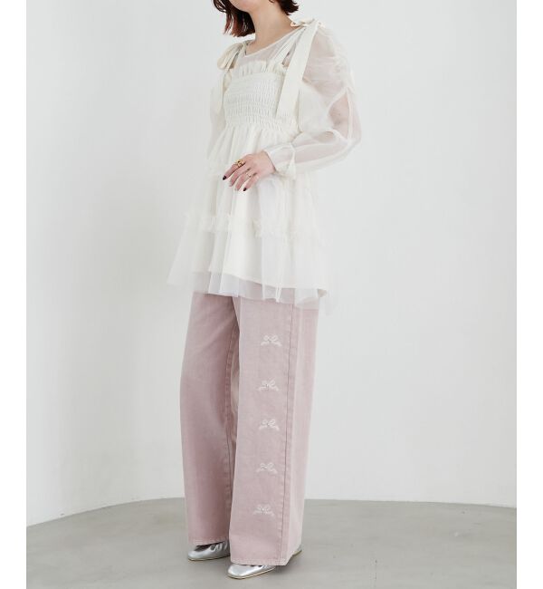 MAJESTICLEGON「マルチway肩リボンチュールビスチェ」|キャミソール|