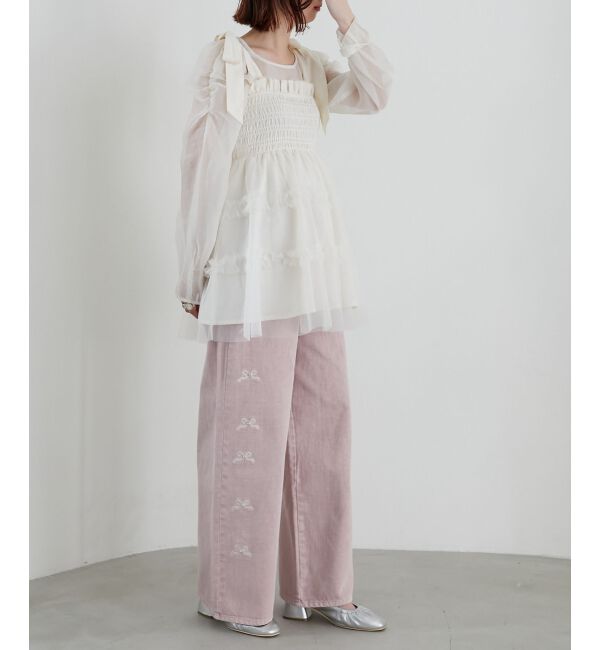 MAJESTICLEGON「マルチway肩リボンチュールビスチェ」|キャミソール|