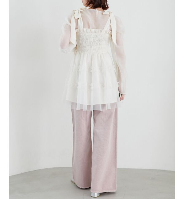 MAJESTICLEGON「マルチway肩リボンチュールビスチェ」|キャミソール|