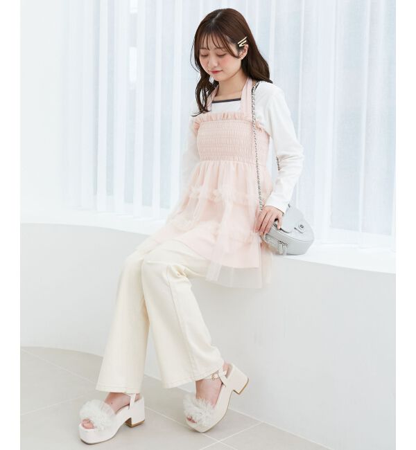 MAJESTICLEGON「マルチway肩リボンチュールビスチェ」|キャミソール|