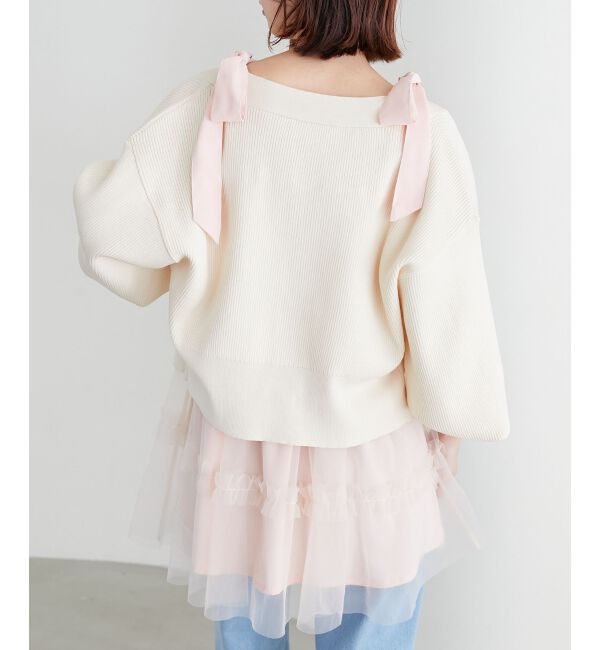 MAJESTICLEGON「マルチway肩リボンチュールビスチェ」|キャミソール|