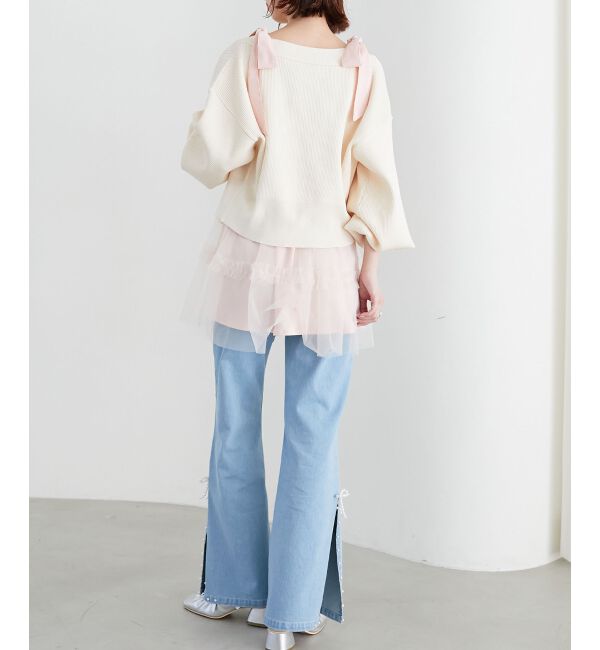 MAJESTICLEGON「マルチway肩リボンチュールビスチェ」|キャミソール|