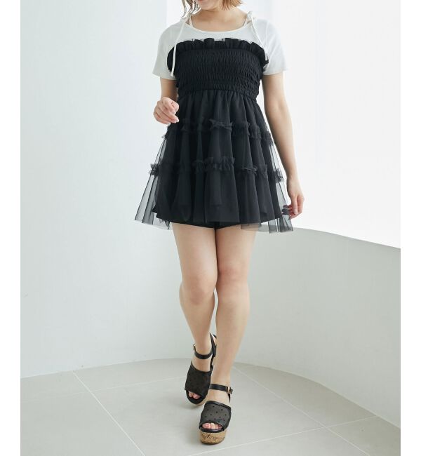 MAJESTICLEGON「マルチway肩リボンチュールビスチェ」|キャミソール|