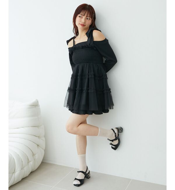 MAJESTICLEGON「マルチway肩リボンチュールビスチェ」|キャミソール|