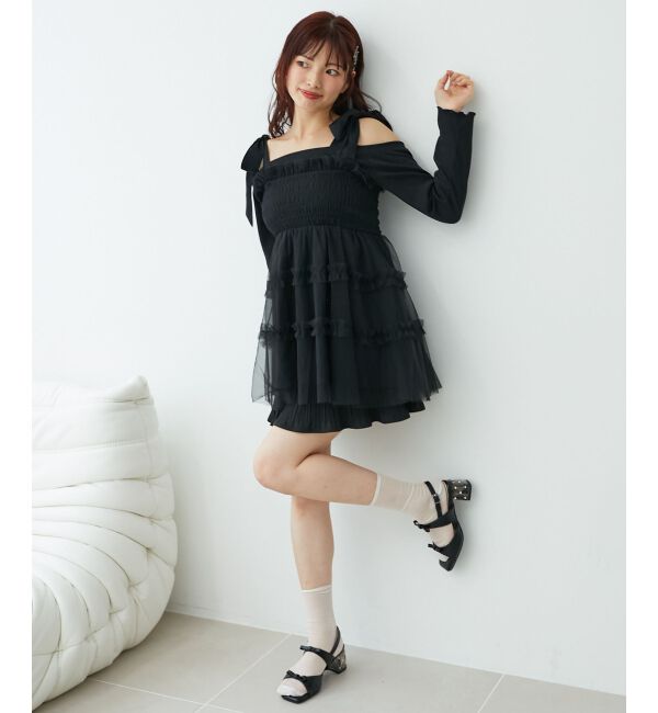 MAJESTICLEGON「マルチway肩リボンチュールビスチェ」|キャミソール|