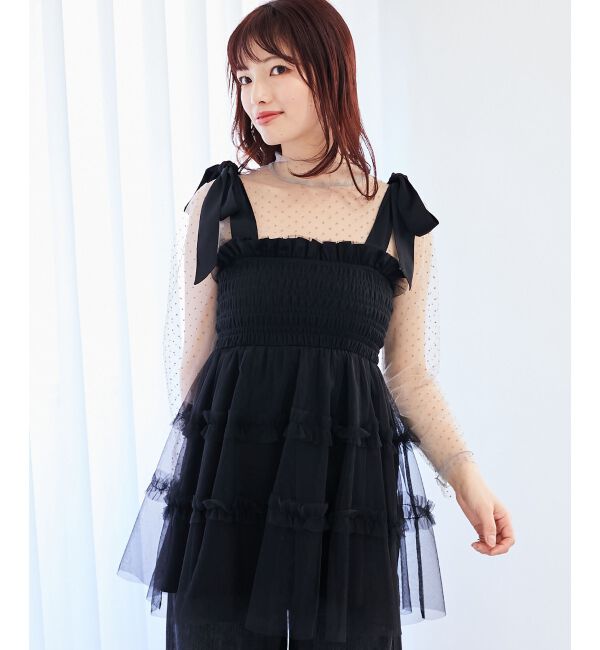 MAJESTICLEGON「マルチway肩リボンチュールビスチェ」|キャミソール|