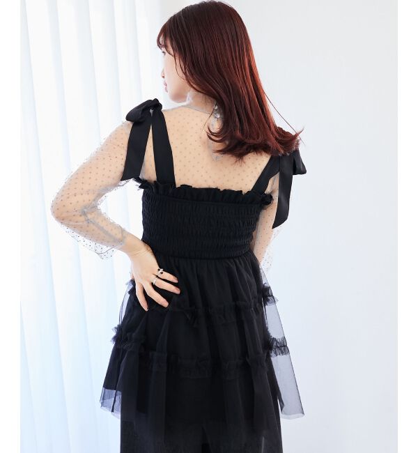 MAJESTICLEGON「マルチway肩リボンチュールビスチェ」|キャミソール|