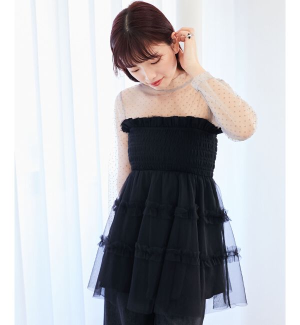 MAJESTICLEGON「マルチway肩リボンチュールビスチェ」|キャミソール|