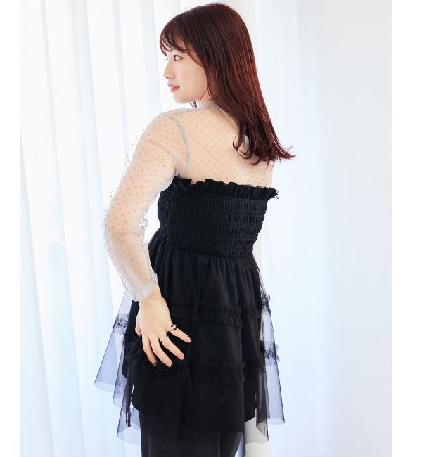 MAJESTICLEGON「マルチway肩リボンチュールビスチェ」|キャミソール|