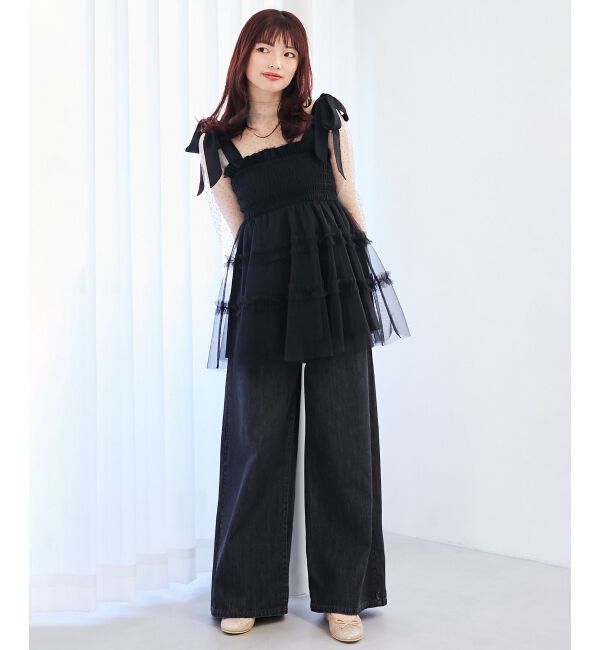 MAJESTICLEGON「マルチway肩リボンチュールビスチェ」|キャミソール|