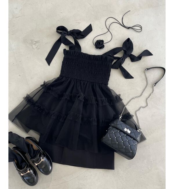 MAJESTICLEGON「マルチway肩リボンチュールビスチェ」|キャミソール|