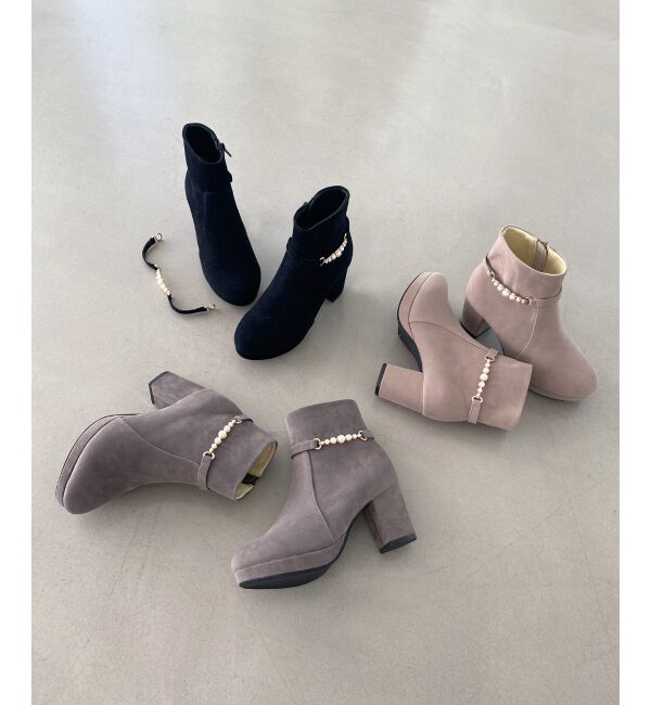 MAJESTICLEGON「取り外しできるパールブーツ」|ショートブーツ|