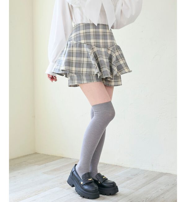  「レイヤードライクフレアショートスカパン」|キュロット|