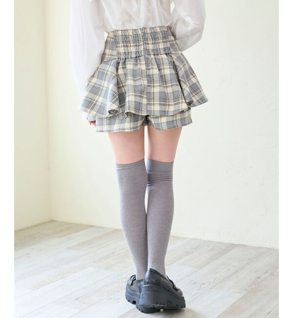  「レイヤードライクフレアショートスカパン」|キュロット|