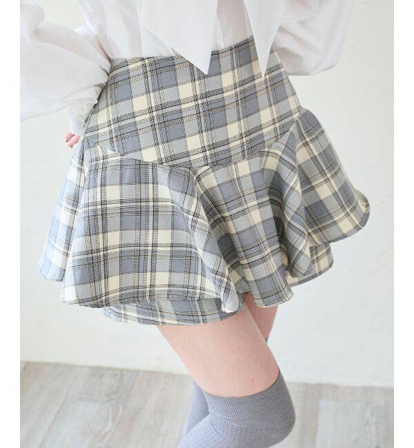  「レイヤードライクフレアショートスカパン」|キュロット|