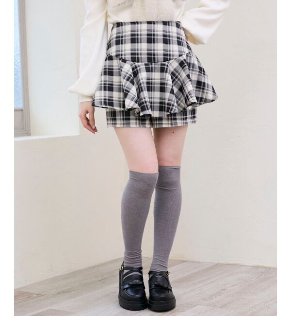  「レイヤードライクフレアショートスカパン」|キュロット|