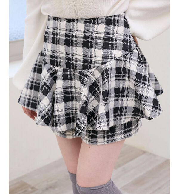  「レイヤードライクフレアショートスカパン」|キュロット|