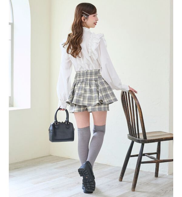  「レイヤードライクフレアショートスカパン」|キュロット|