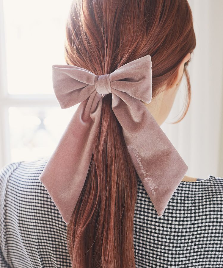 Maison de FLEUR「ベロアリボンヘアカフ」|イヤリング|ピンク