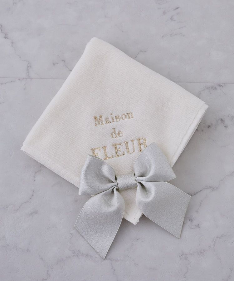 Maison de FLEUR「ラメビッグリボンタオルハンカチ」|ハンカチ|