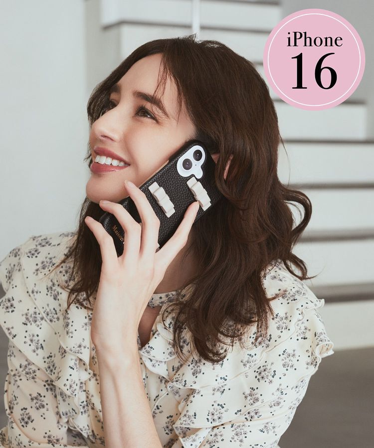 Maison de FLEUR「リボンアイフォン16ケース」|モバイルケース|ブラック
