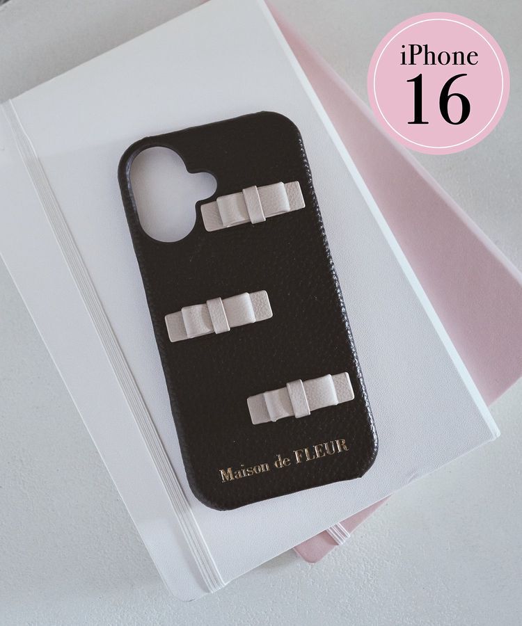 Maison de FLEUR「リボンアイフォン16ケース」|モバイルケース|