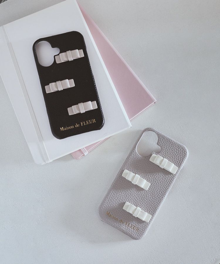 Maison de FLEUR「リボンアイフォン16ケース」|モバイルケース|
