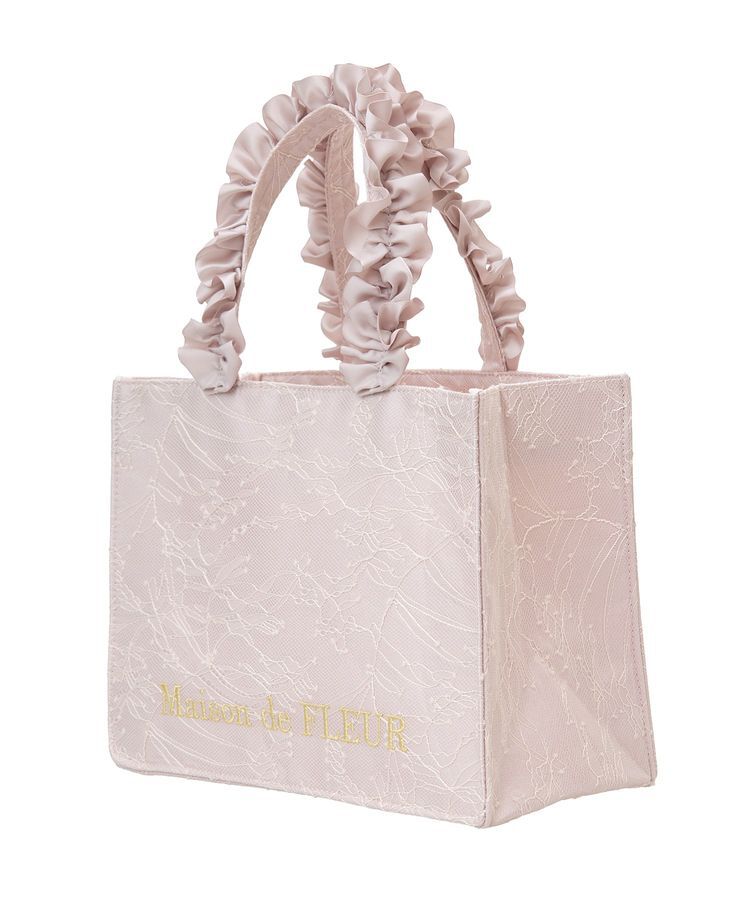 Maison de FLEUR「レースフリルハンドルスクエアトートSバッグ」|トートバッグ|