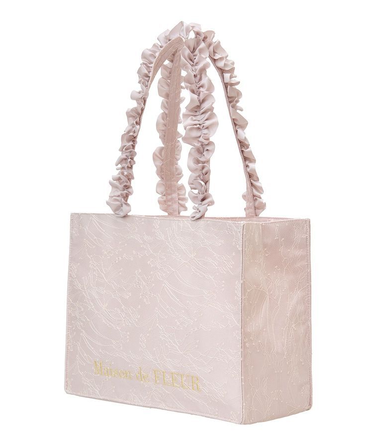 Maison de FLEUR「レースフリルハンドルスクエアトートMバッグ」|トートバッグ|