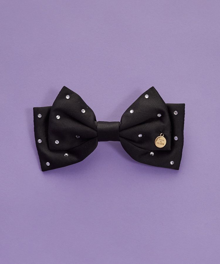 Maison de FLEUR「ラインストーンバレッタ」|その他|ブラック