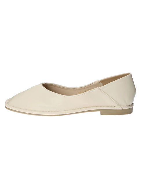  「【WEB限定】ふっくらクッションアウトステッチフラットシューズ」|パンプス|