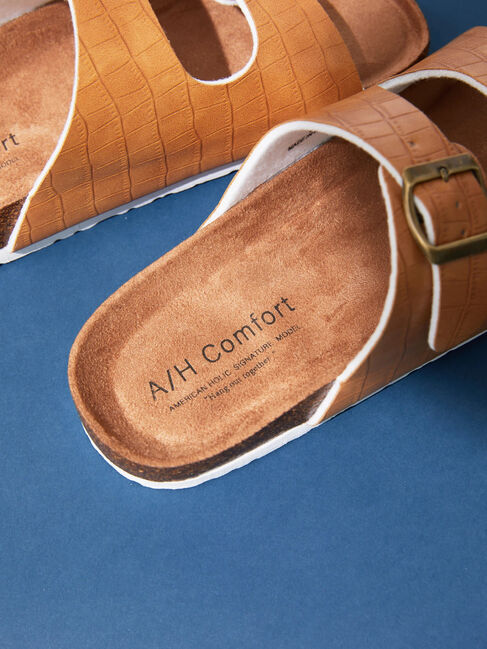  「PU Wストラップコンフォートサンダル」|サンダル|