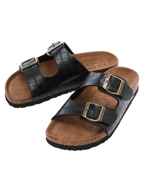  「PU Wストラップコンフォートサンダル」|サンダル|