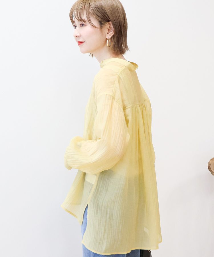 AMERICAN HOLIC「楊柳シアーバンドカラーシャツ」|シャツ・ブラウス|