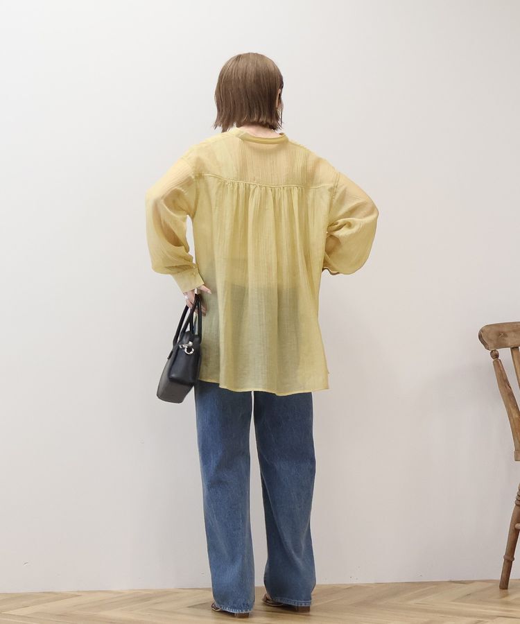 AMERICAN HOLIC「楊柳シアーバンドカラーシャツ」|シャツ・ブラウス|