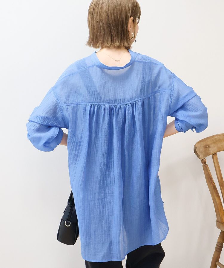 AMERICAN HOLIC「楊柳シアーバンドカラーシャツ」|シャツ・ブラウス|