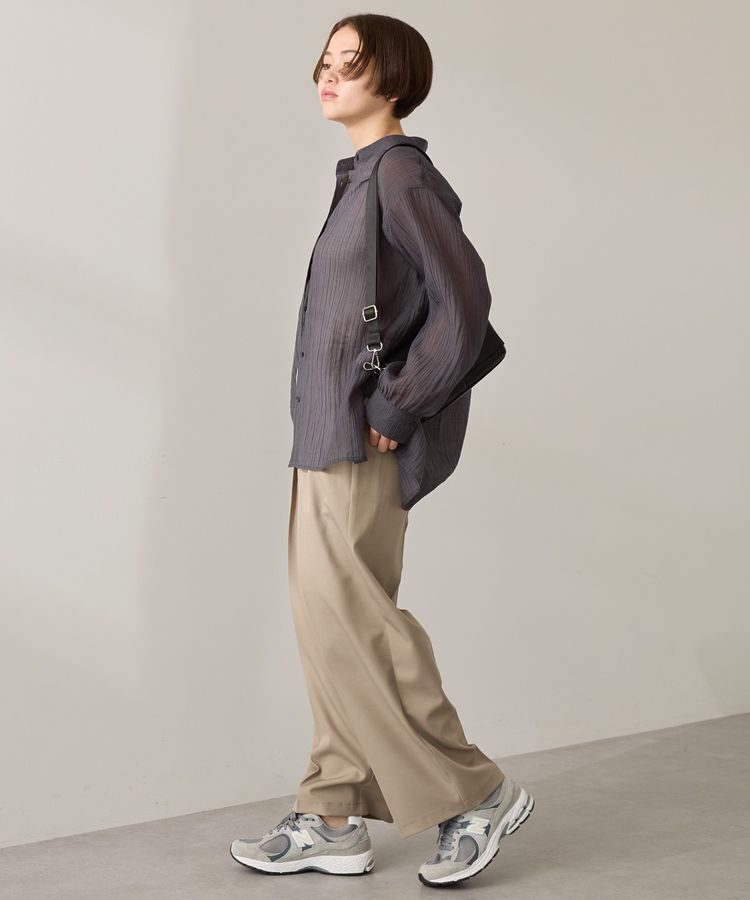 AMERICAN HOLIC「楊柳シアーバンドカラーシャツ」|シャツ・ブラウス|