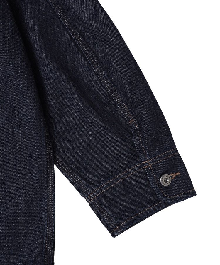 AMERICAN HOLIC「ノーカラーデニムカバーオール」|テーラードジャケット|